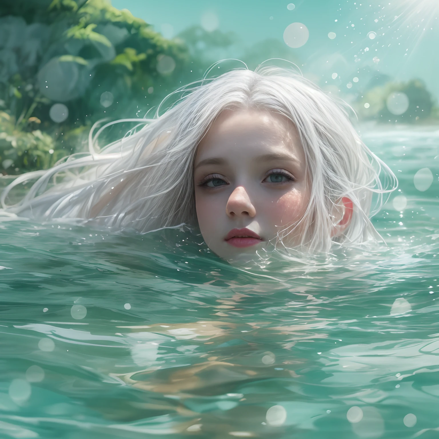 Winged Angel,very cute female child,8 yo,Wet and see-through camisole,Playing by the river,Barefoot,Sweat, Summer,day,flat chest,BREAK masterpiece, Best Quality,Ultra-detailed,Wind,Depth,