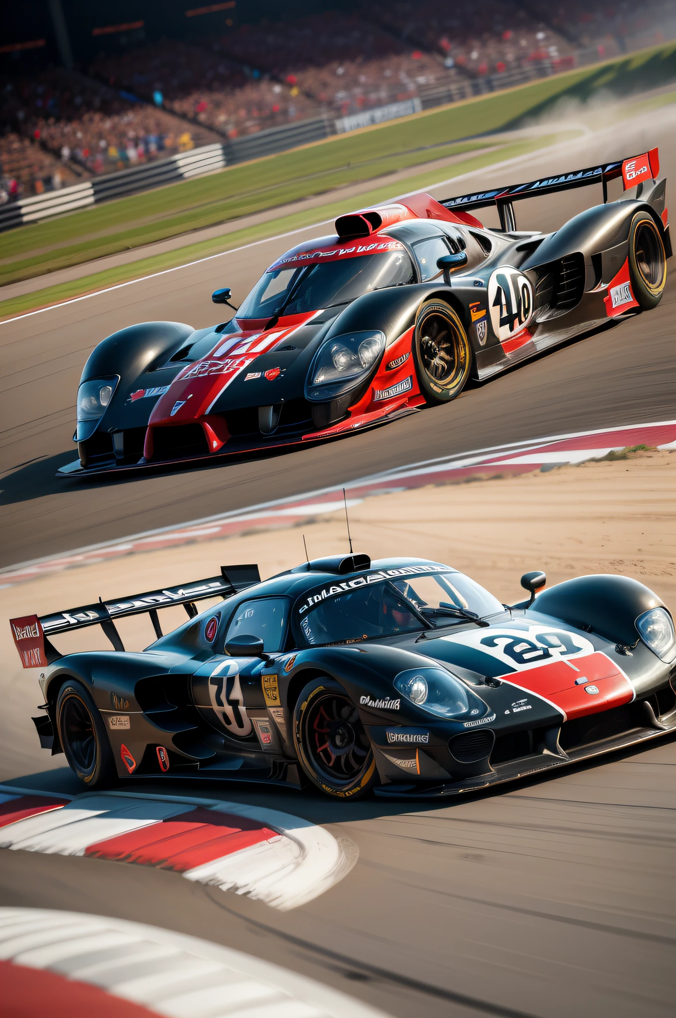 (best quality,4k,8k,highres,masterpiece:1.2),ultra-detailed,(realistic,photorealistic,photo-realistic:1.37),Porsche 917,racing car,fast speed,aggressive design,sleek curves,powerful engine,iconic race car,motorsport legend,leather seats,vivid colors,shiny metallic paint,streamlined body,wind-resistant design,open cockpit,headlights shining,breathtaking acceleration,smooth handling,podium finish,driving on a racetrack,tire smoke,burning rubber,flying dust in the air,thunderous engine sound,compact size,stripes on the car,shattered speed records,driver wearing a helmet,energetic atmosphere,checkered flag waving,passing other cars,thrilling race,celebrations on the podium,roaring crowd,excitement in the air,race car exhibition,showcasing innovation and precision,synchronized movement,precision engineering,endurance racing,classic sports car design,fast and furious,thriving competition,engineering marvel.