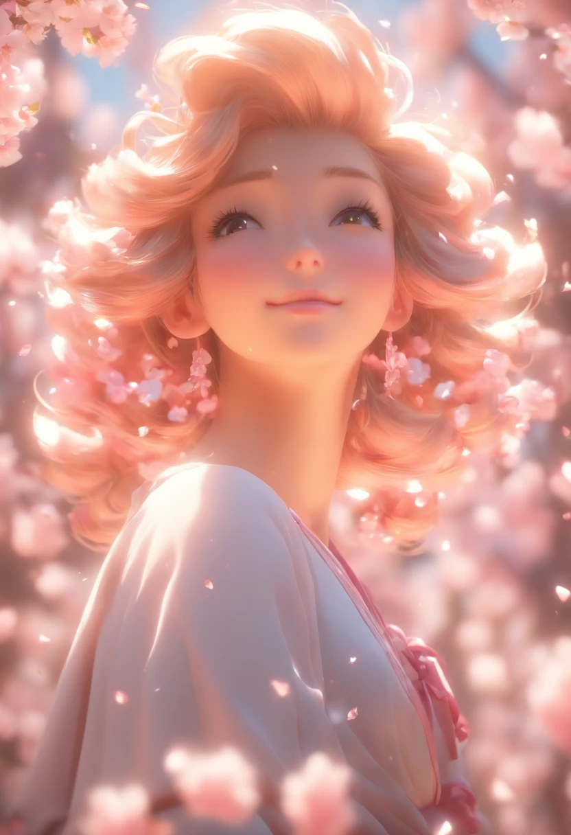 (CG unidade 8k papel de parede extremamente detalhado) (melhor qualidade) (better lighting) (um extremamente delicado e bonito) (floating) (Beautiful) (atmosfera primaveril) (1girl) (cabelo rosa longo), (Headband Hair), (Detalhados e belos olhos azuis), ((vestido branco muito curto, parte inferior de renda rosa), (renda), ((seda transparente clara))), (cherry blossom petals), (Borboletas), (DOF), (volumetric light) Cinematic lighting, chromatic aberration, Sony FE GM, pele texturizada, Detalhes altos, Altas, 8k