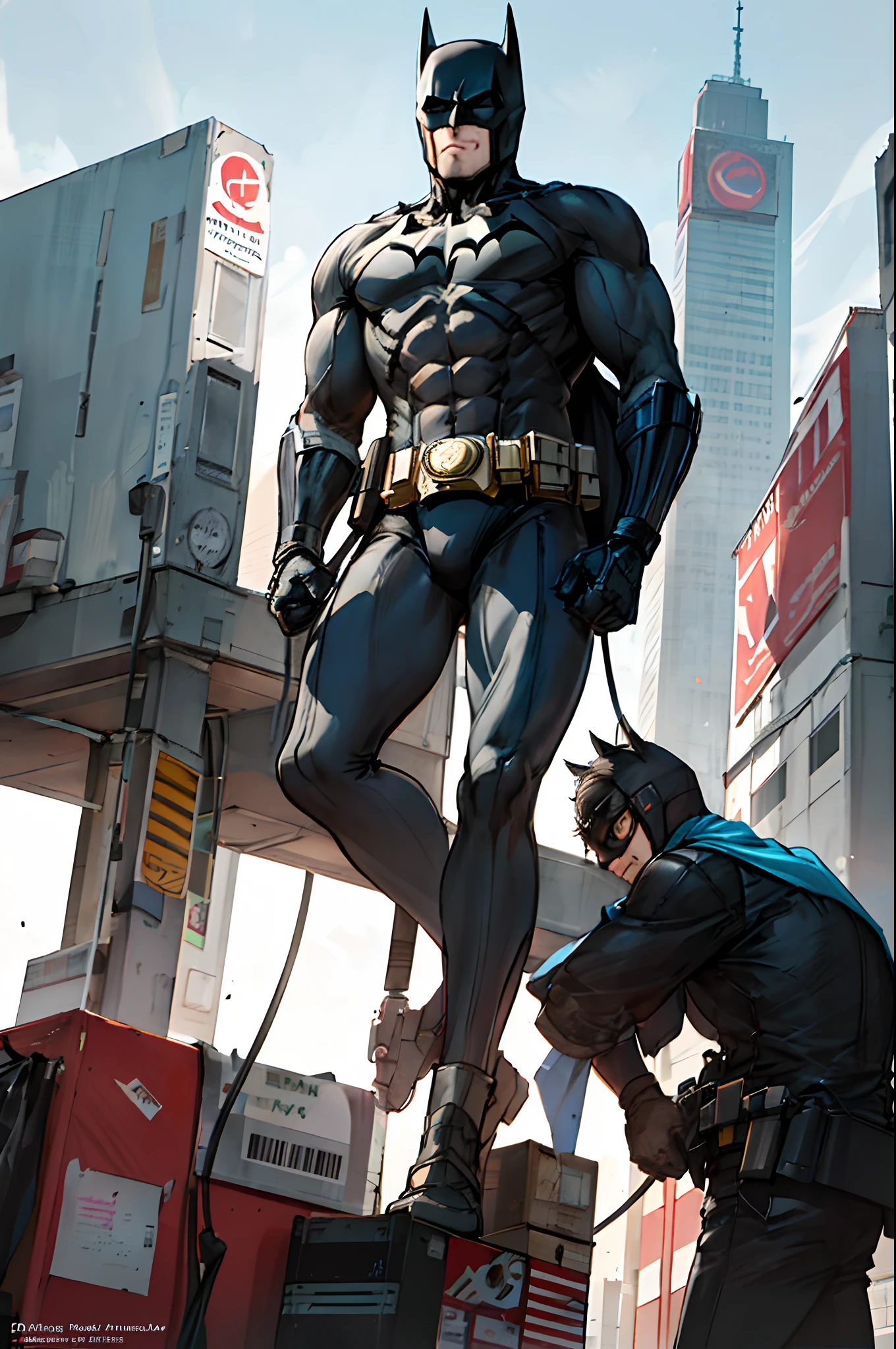 Batman in the cyberpunk city