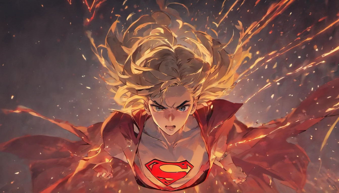 "Superman Viking com rosto do giurosa, Sorriso esquerdo, blood tears, sombrio, qualidade excepcional, multiple facial scars, superman que ri, armadura viking das trevas, Gothic style, vitamina C na roupa ."