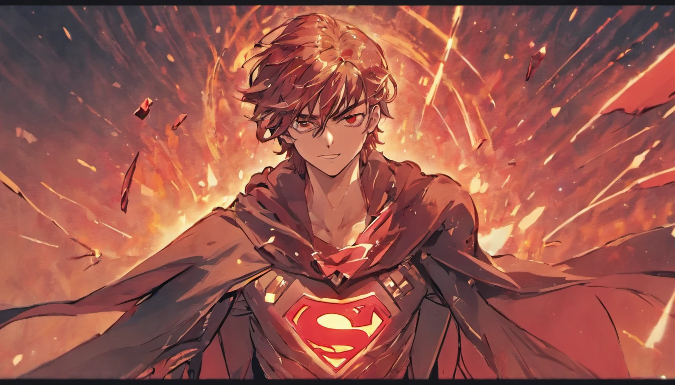 "Superman Viking com rosto do giurosa, Sorriso esquerdo, blood tears, sombrio, qualidade excepcional, multiple facial scars, superman que ri, armadura viking das trevas, Gothic style, vitamina C na roupa ."