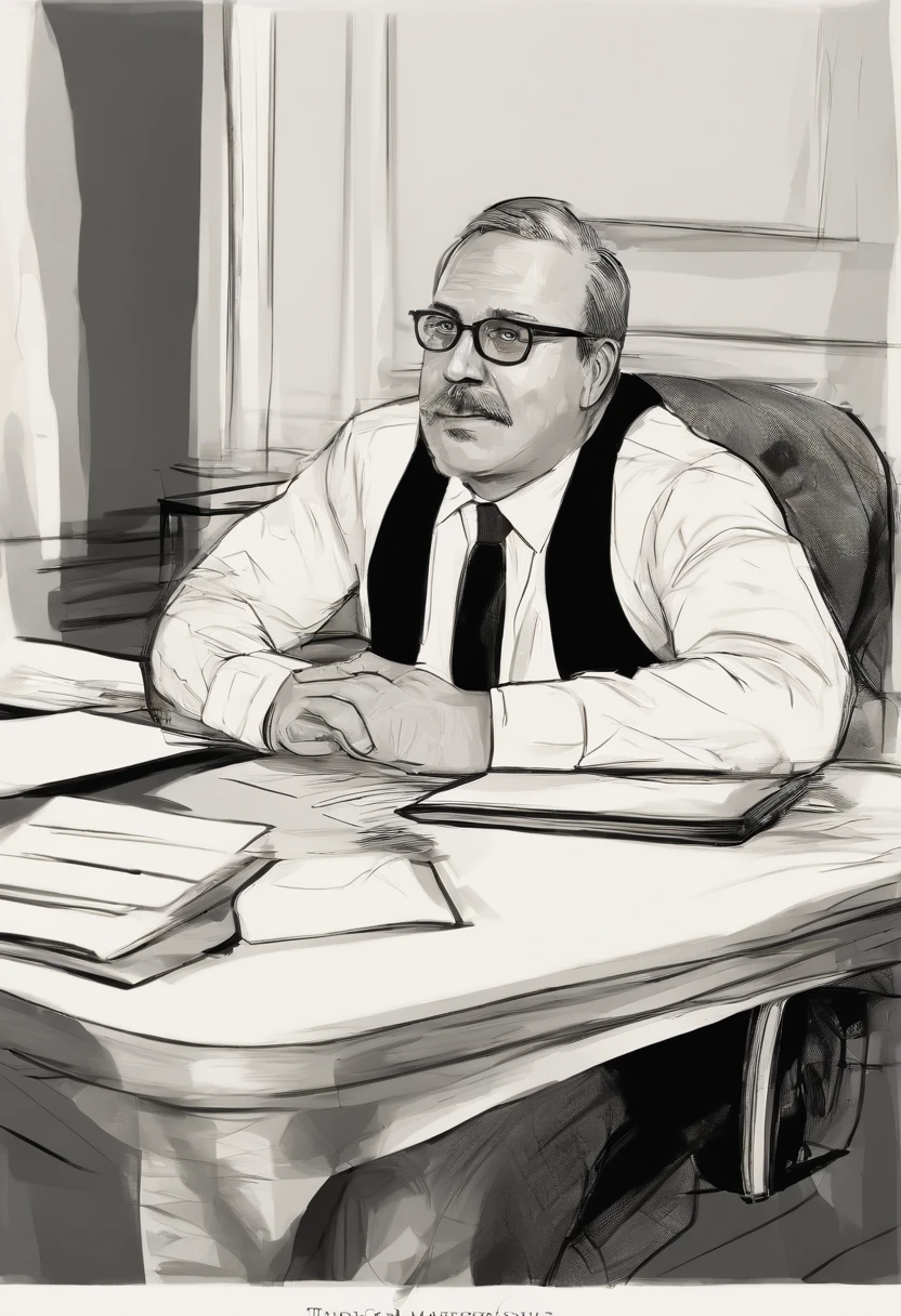 ((beste-Qualit, 8K, tmasterpiece :1.3)), A business man sits in an office, and speaks to his interlocutor