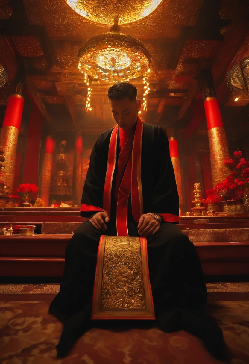 solo、age 40s、male people、japanes、Priest、twinks、DOA、Inside the temple、pray、high-level image quality、up