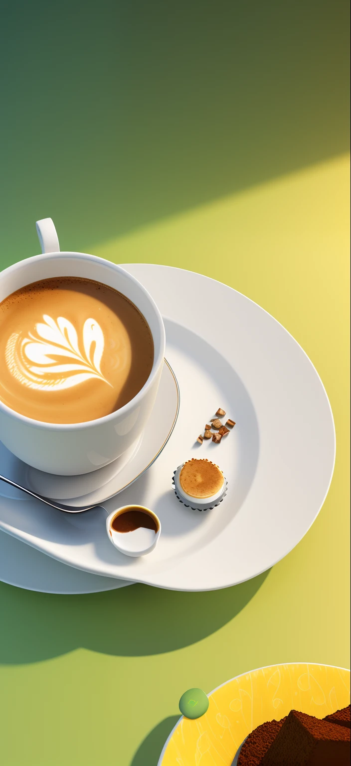 There was a bowl of soup on the plate,Next to it was a plate of food, Product rendering, designed in blender, product design render, kawa, 3 d product render, Professional product photography, professional product photo, highly detailed product photo, high qualityProduct photography, cappuccino, coffee mug, photoreal render, A coffee, Product photo, Product photography, Product photography 4 K,Hyper-realistic rendering,Vray rendering,Realiy,Hyper-realistic,Realiy,morningglow,Divine sense top light,Cinematic lighting effects,best qualtiy,IF Awards,Yellow desktop