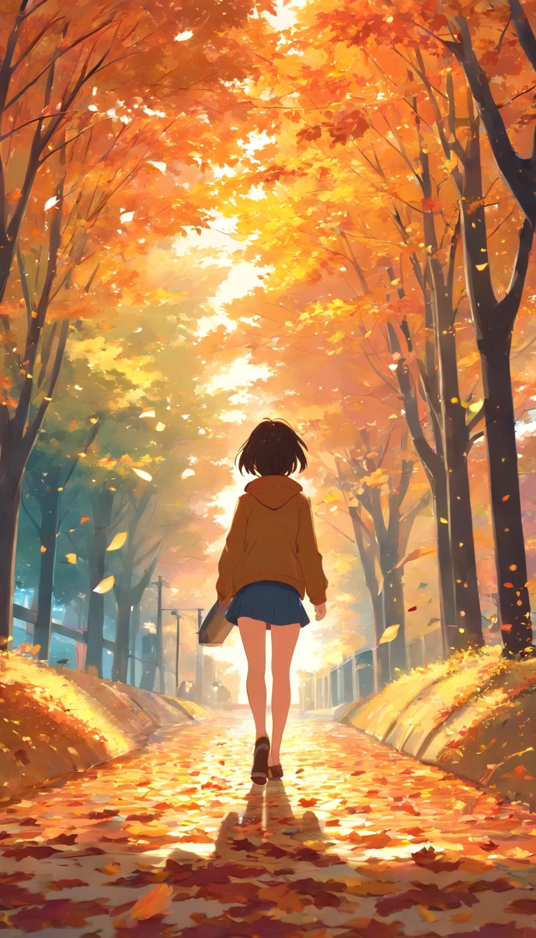 autumnal，falling leaf，Cinematic light and shadow，k hd
