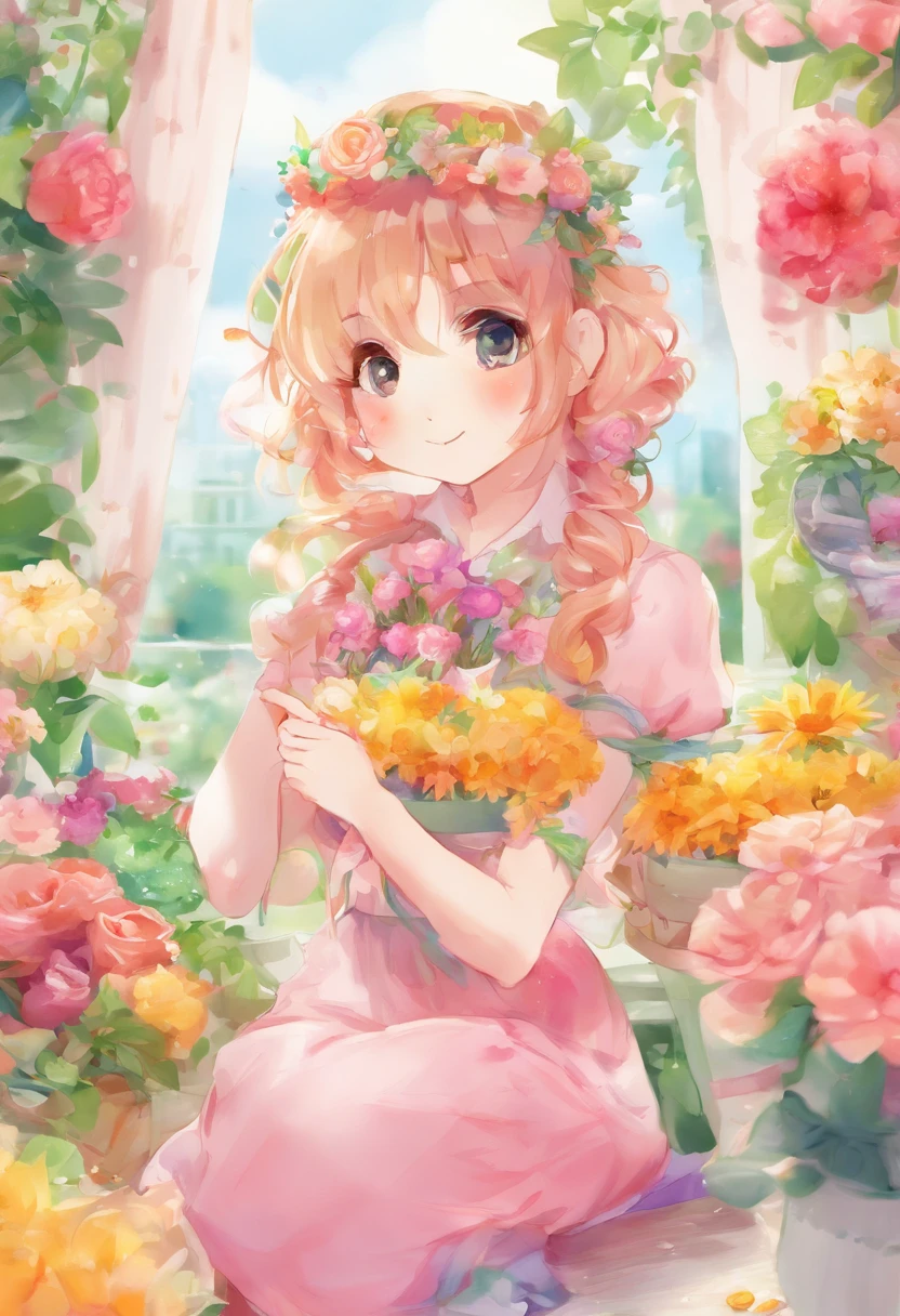 Beautiful florist,aquarelle
