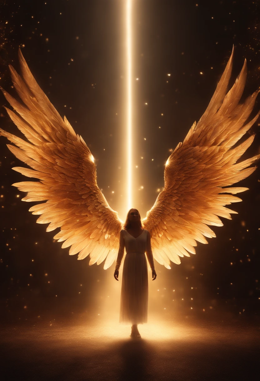 Heavenly Angel, bright light eyes, human, towering wings, powerful, very bright colors, light particles, glowing light, Mshiff, Wallpaper art, UHD wallpaper