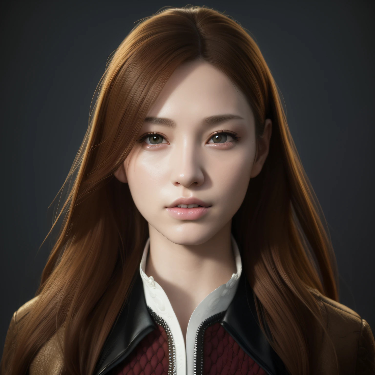 Alafed image of woman with long hair and jacket, 8K portrait rendering, photorealistic anime girl render, akihiko yoshida. Unreal Engine, 3 d render character art 8 k, cinematic realistic portrait, cgsociety portrait, Photorealistic beautiful face, ArtGerm ; 3d unreal engine, unreal engine character art, render of april