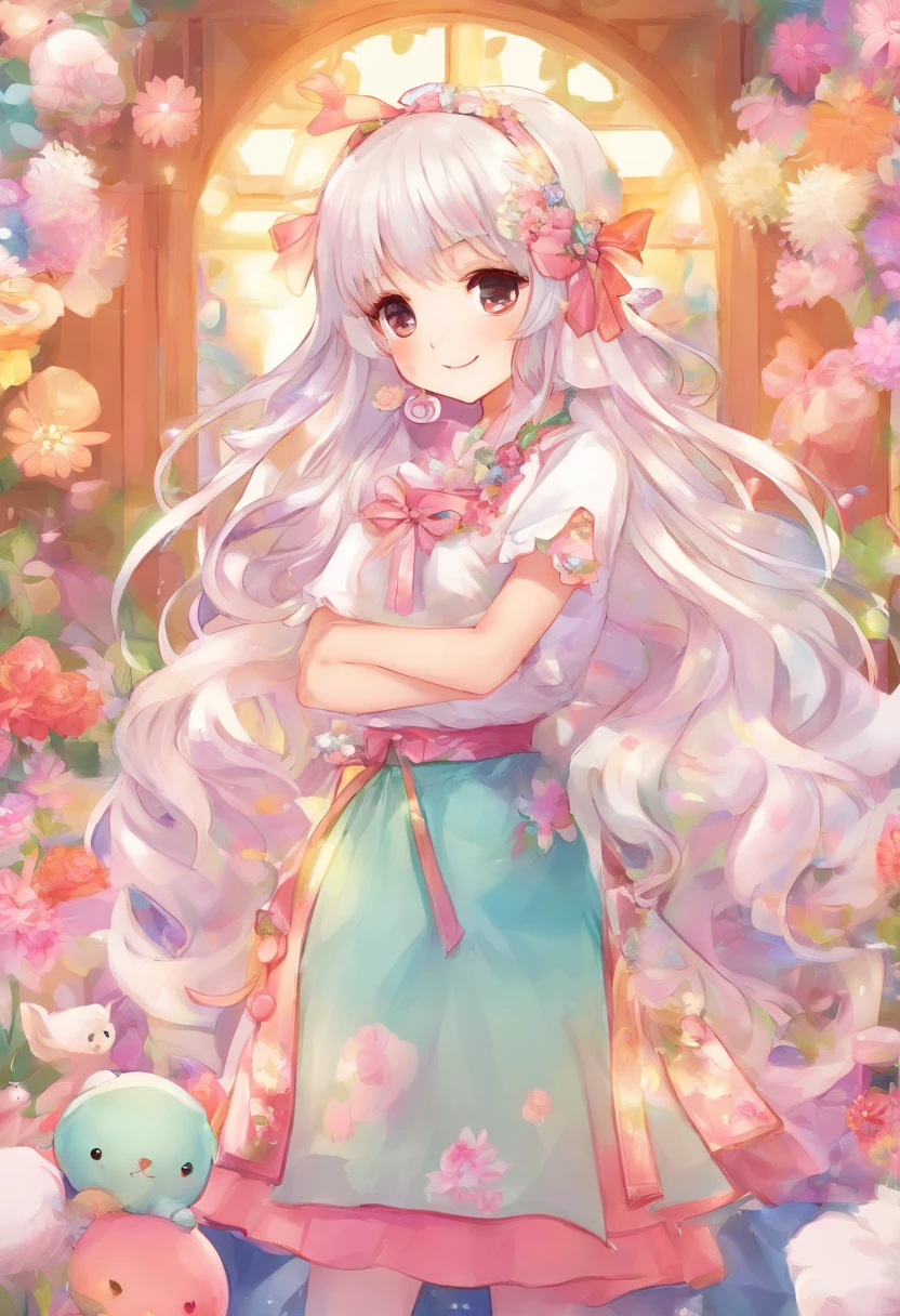 1 girl with long white hair using domain expansion