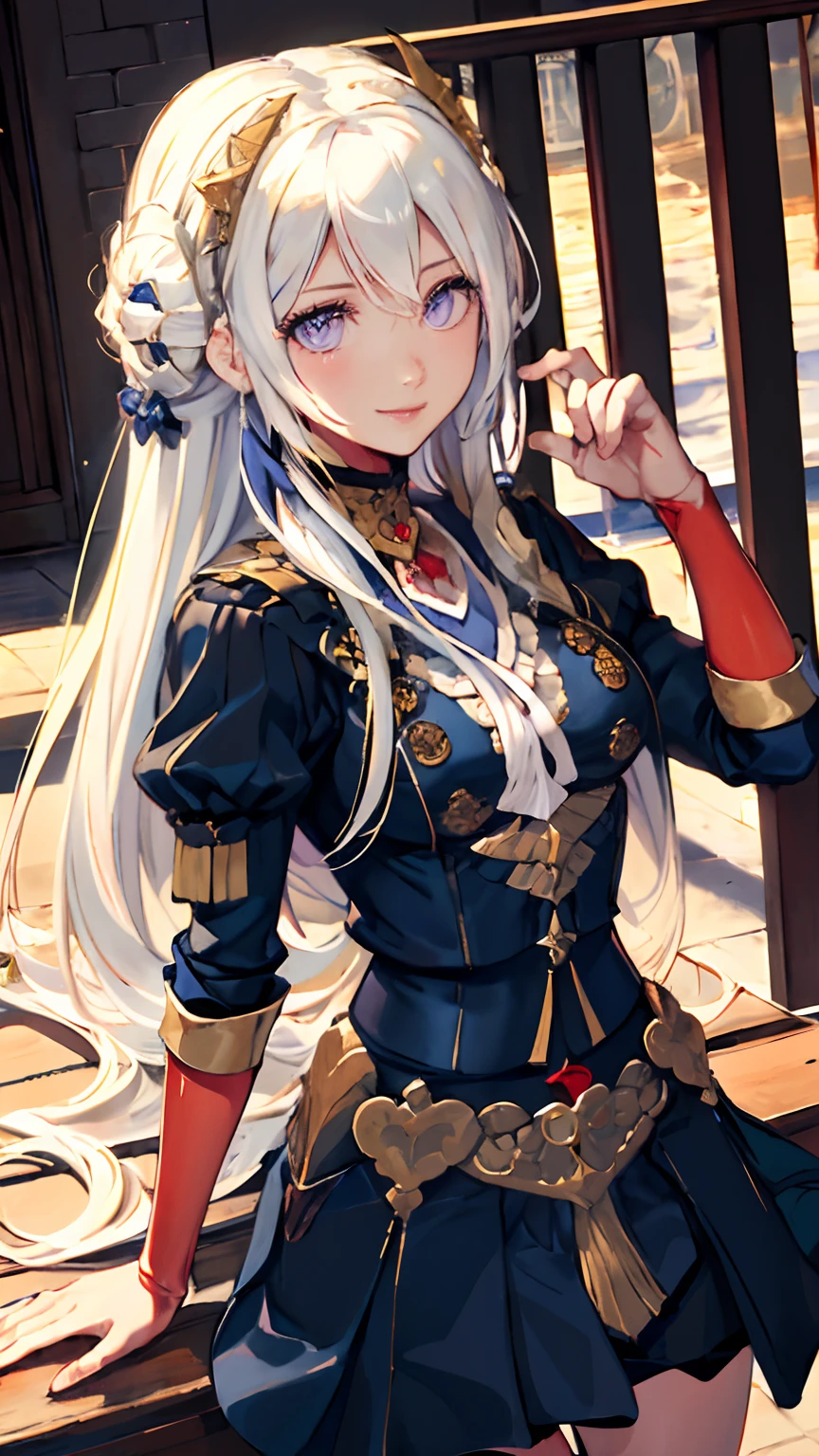 detailed eyes, Perfect features, (masterpeace, best quality, good quality:1.4), masterpeace, intricate details, smile, smile, smile, blue eyes, skirt lift, erotic