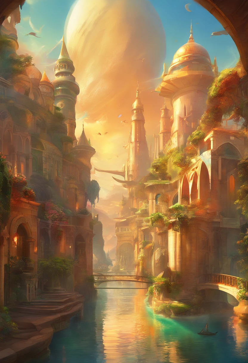 Sidon Style, City of Progress, Futuristic city, Utopian world, Shiny great colors,Prosperous building, High-end clothing and architectural design, luxury architecture, Utopian future, Highly detailed, hdr, Perfect, Stunning progressive architecture, A flawless world, shiny reflective surfaces, Subsurface scattering, Immaculate building, Beyond imagination, 8K, Global illumination, wide angles, god light, Dream World