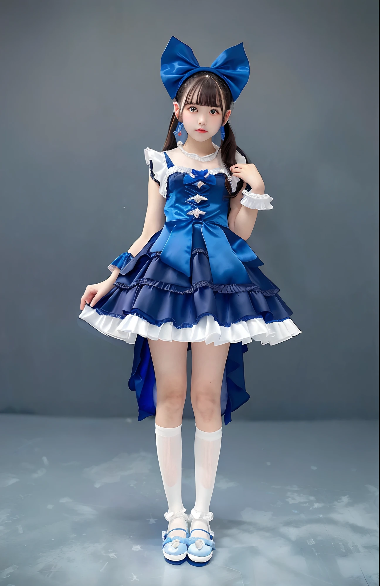 Blue satin dress and bow alafe isolated on white background, frilly outfit, rococo ruffles dress, pale-blue, in dress, Icy Blue Satin Dress, Lolityle, angelic pretty, frilld, fantasy dress, Pastel Blue Satin, Sky - Blue Satin Dress, Lolita Fon, rococo dress, frilld, Lori