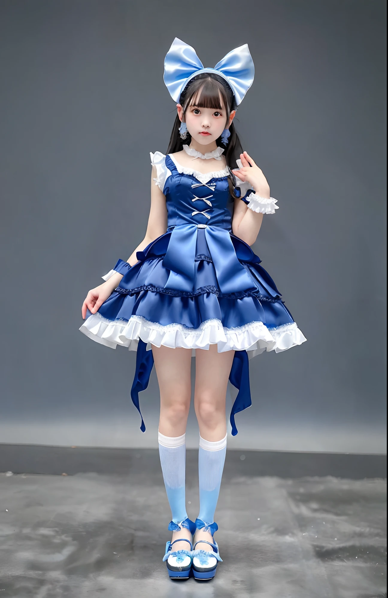 Blue satin dress and bow alafe isolated on white background, frilly outfit, rococo ruffles dress, pale-blue, loli in dress, Icy Blue Satin Dress, Lolita style, angelic pretty, frilld, fantasy dress, Pastel Blue Satin, Sky - Blue Satin Dress, Lolita Fashion, rococo dress, frilld, Lori