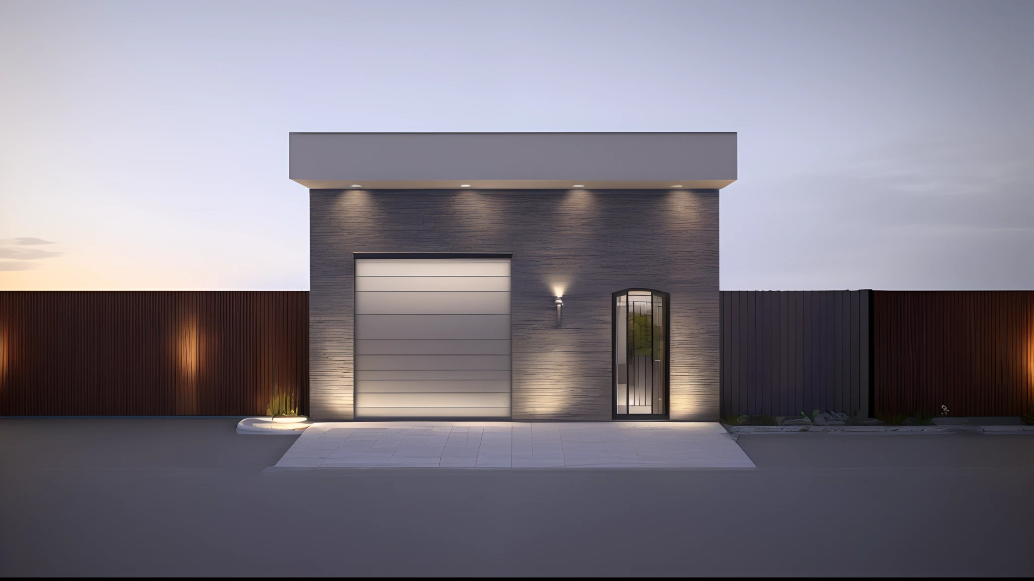 rendering of a small gray stone building, 2 gray doors, surrounding trees, modern residential townhouse rendering, professional rendering, wide-angle exterior 2023, highly detailed rendering, rendering high-quality renders, realistic renders, architectural renders, high-quality renders, render details, hyper-realistic renders, hyper-realistic renders, very realistic 3d renders, high renders, realistic rendering, very realistic rendering