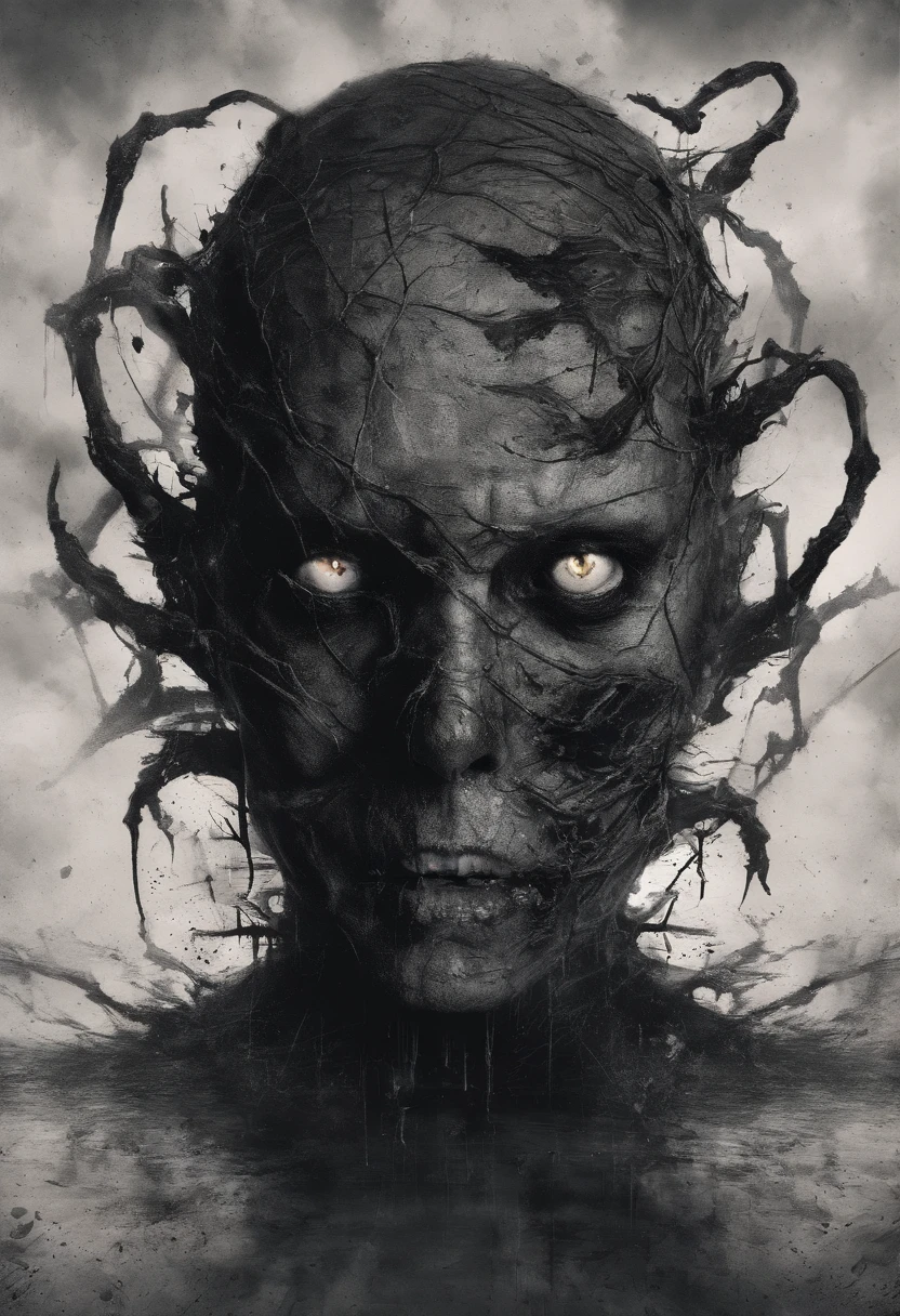 Twisted face,Splashed limbs,Huge bugs,Spooky skies