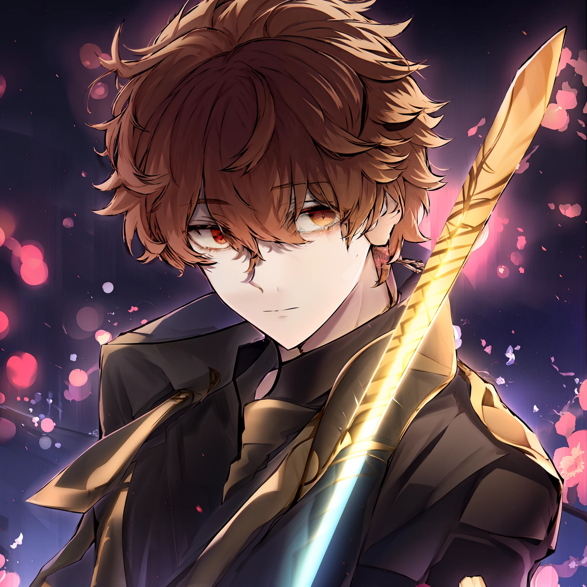 anime character with sword in hand and flowers in background, cara bonito na arte demon slayer, arte chave do anime, arte chave detalhada do anime, Principais visuais de anime, estilo shadowverse, Gatilho Estilo de Arte de Anime, personagem de anime masculino, arte detalhada do personagem de anime, inspirado em Okumura Masanobu, Keqing de Genshin Impact, homem bonito anime, badass anime 8 k