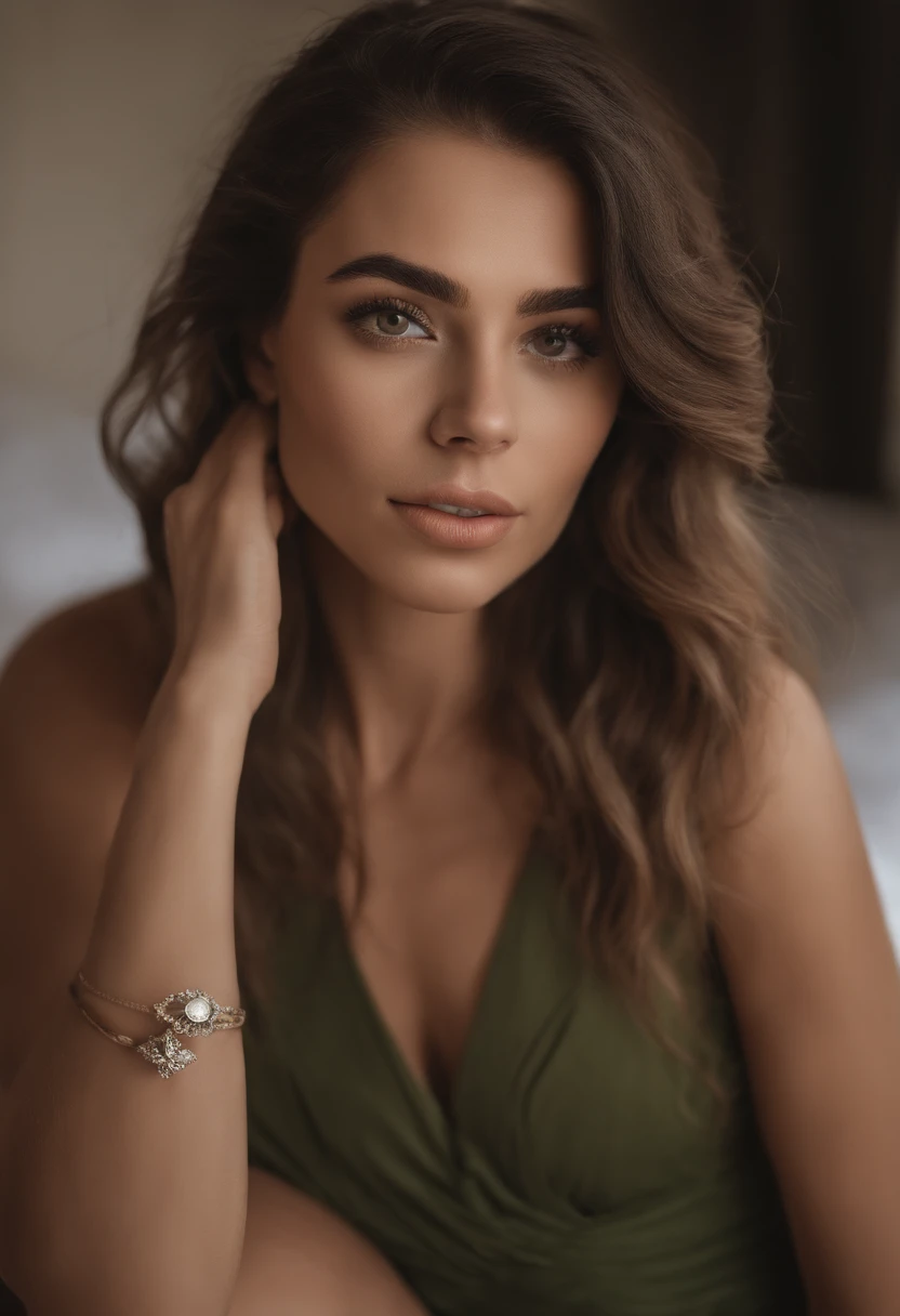 mulher arafed com uma regata vermelha e um colar em um clube, ??????????? com olhos verdes, Retrato Sophie Mudd, cabelos vermelhos e olhos grandes, selfie de uma jovem mulher, Olhos do quarto, Violeta Myers, sem maquiagem, maquiagem natural, Looking directly at the camera, Rosto com ArtGram, maquiagem sutil, close-upheadshot impressionante, olhos verdes penetrantes