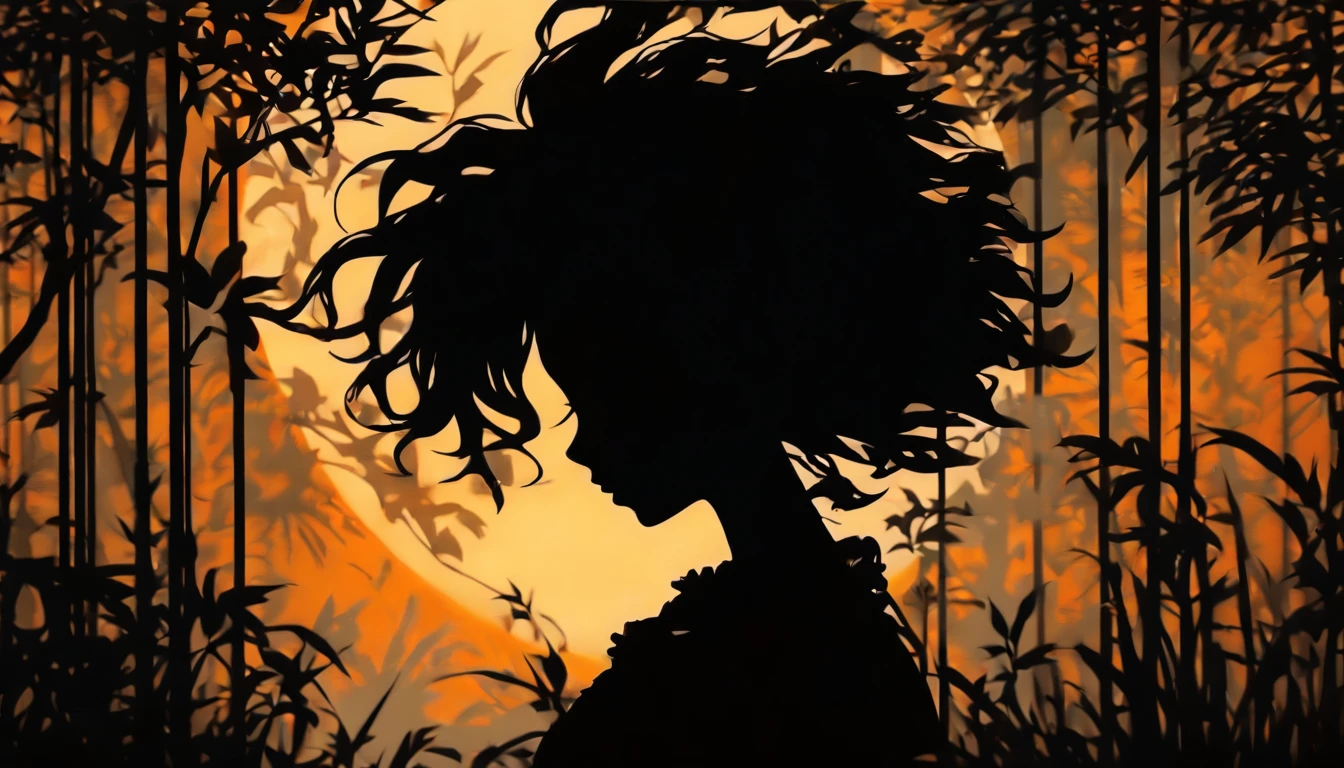 (Silhouette Art,cutouts:1.6)
(((Paper cutting art,A world where only black exists:1.3)

(Cowboy Shot),1 girl,Solo,
(Kimono Girl,profile:1.2),white, Clear and beautiful face,

BREAK
(Gray miscanthus)
Textured glass background,
