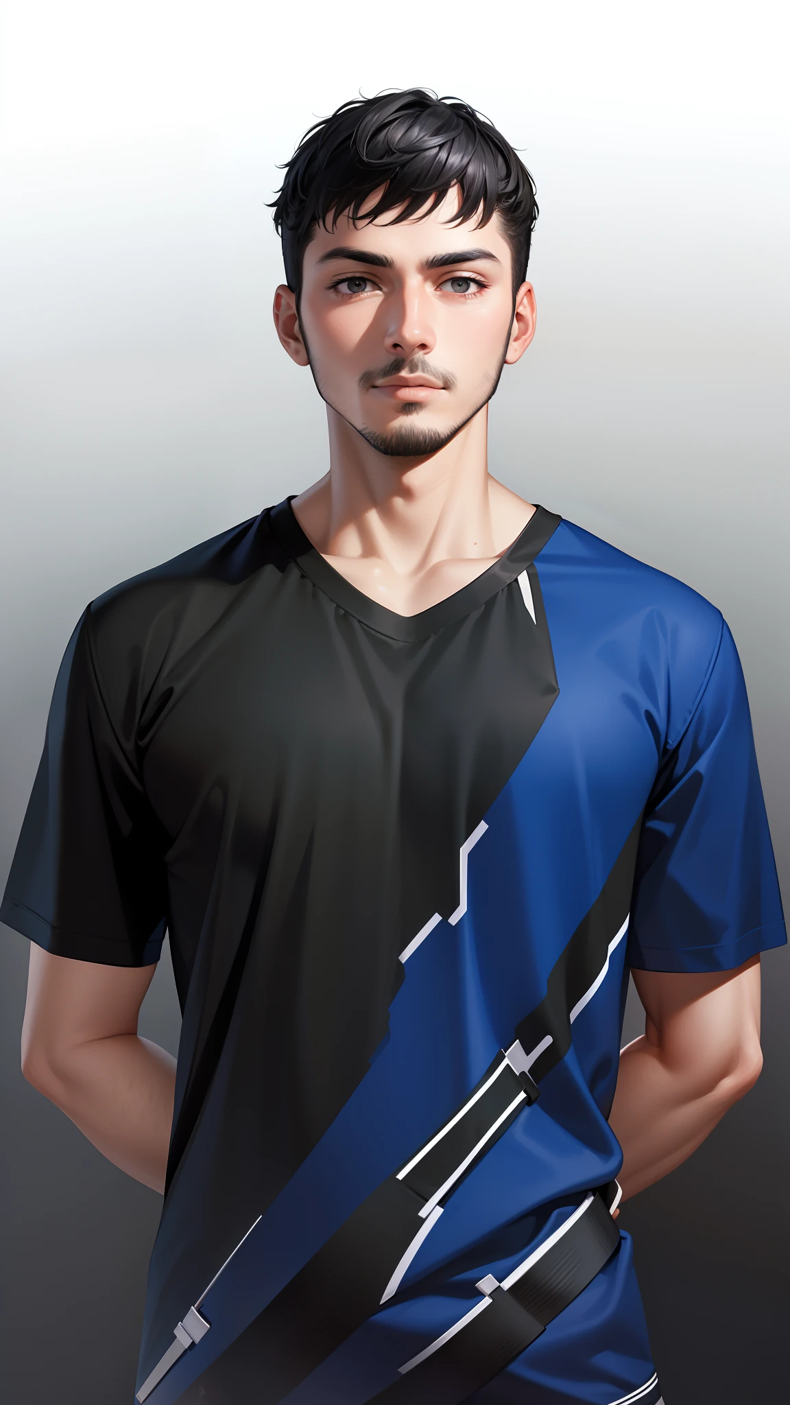 Attractive profile picture, masterpiece, ultra-precise rendering, simple design, most beautiful image, 4K, black hair, handsome, clean skin, facial hair beard