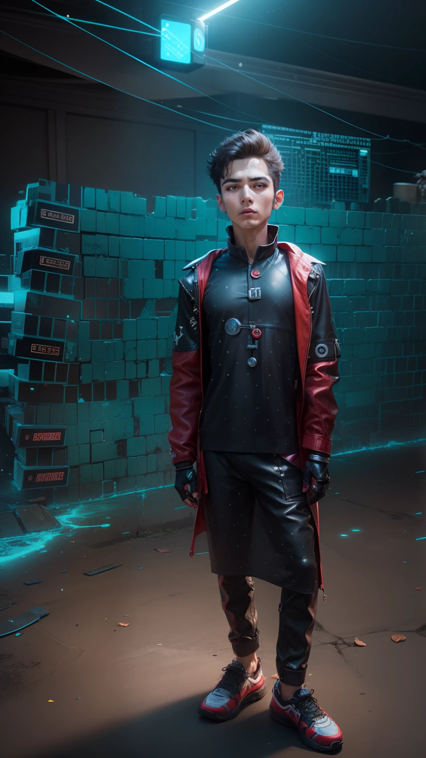 Change background cyber handsome boy, realistic face,8k ultra realistic,