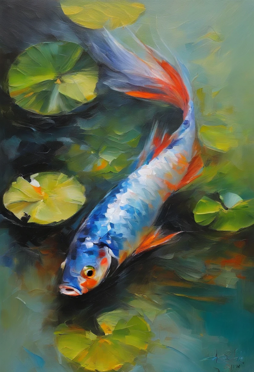 A fish jumps out of the water,The colors are eye-catching,Sharp