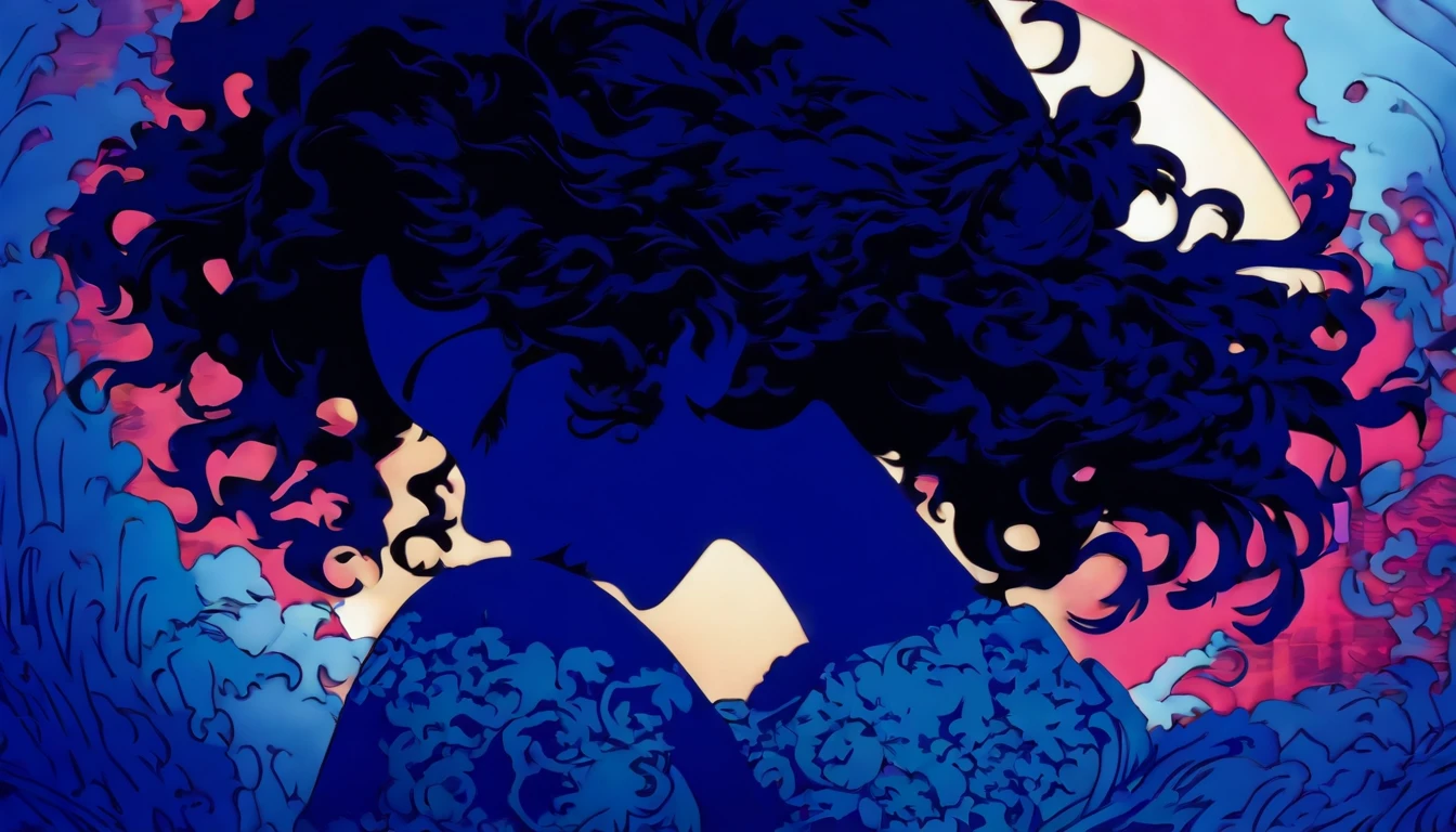 (Silhouette Art,cutouts:1.6)
(((Paper cutting art,A world where only black exists:1.3)

(Cowboy Shot),1 girl,Solo,
(Kimono Girl,profile:1.2),white, Clear and beautiful face,

BREAK
(blue sea)
Textured glass background,