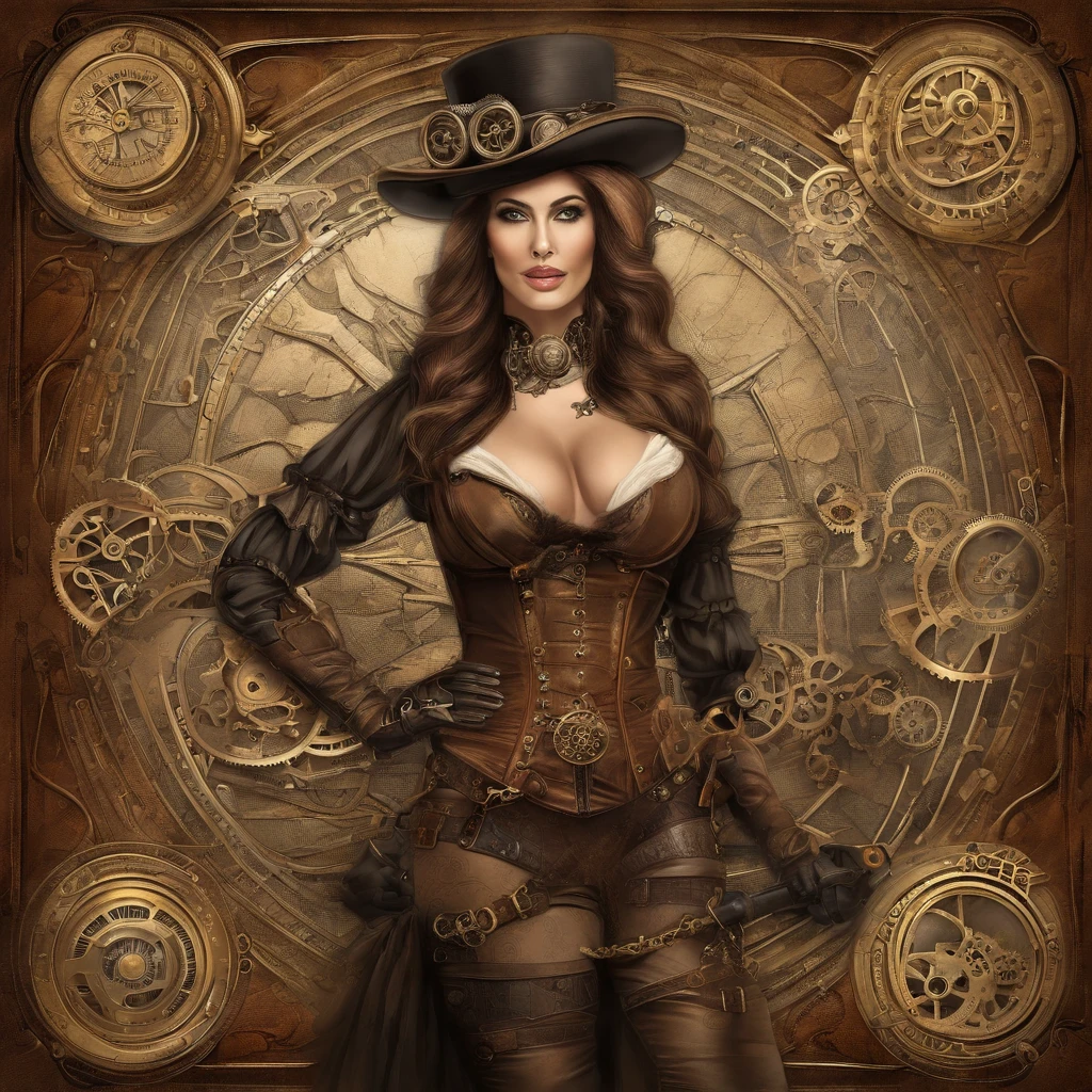 Da ist eine Frau, who wears a steampunk hat and holds a gun in her hand., Steampunk Girl, in steampunk costumes, Steampunk Inventor Girl, (Steampunk), ( Steampunk ), Steampunk-Stil, Steam-Punk, Steampunk-Fiktion, steampunk aesthetic, a beautiful steampunk goddess, Steampunk Beautiful Anime Woman, Steampunk, fantasia Steampunk, Steampunk-Fantasy-Stil, Steampunk-Kunst, Steampunk Digitale Kunst, Steampunk Kleidung