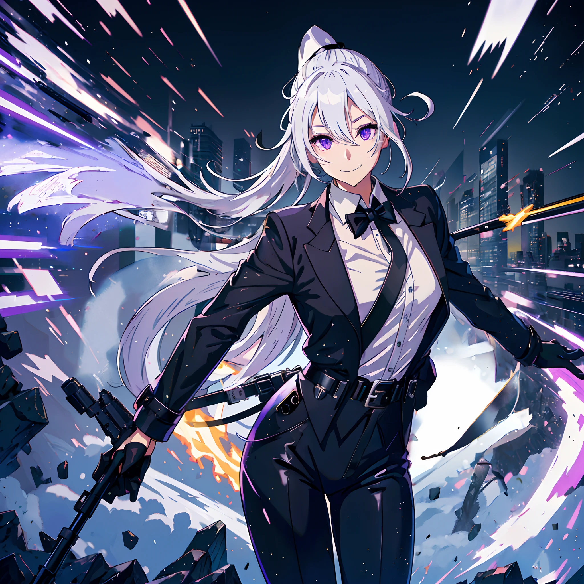 Sharp Violet hair, High Detial, High Res, 8k