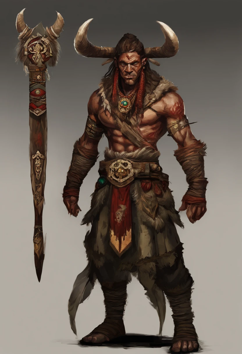 A male leader with horned heads and a bow and arrows, Rough skin texture,Wear jade around the waist,fantasy character concept, complex fantasy character, heroic fantasy character concept, rpg concept art character, full body concept, character posing for concept art, rpg character concept art, senior concept artist, detailed full-body concept, Fantasy character design, dark fantasy character design, concept art character, spirit fantasy concept art
