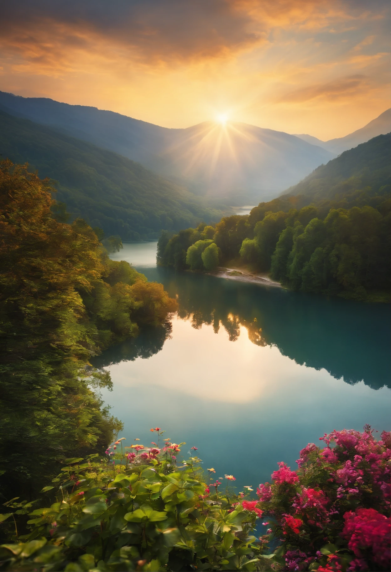 morning、lake、mont、beautifly、emotional、Fantastical、Best Quality、masutepiece、