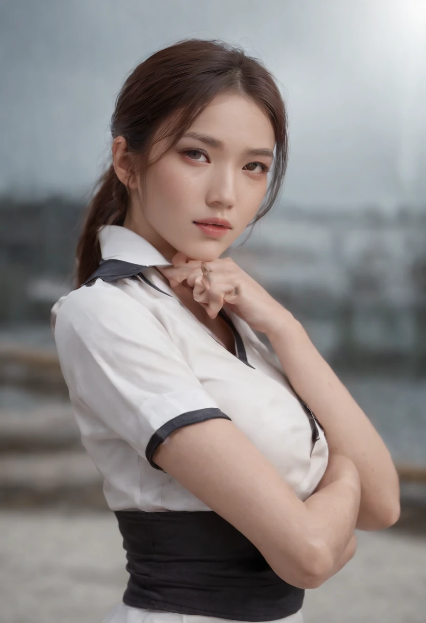 ((beste-Qualit)), ((master-piece)), (detaild:1.4), 3D, Portrait of a beautiful high school woman,Japan girls, HDR (High Dynamic Range),2girls,Super-Resolution,Unreal 5,Subsurface scattering,PBR Texturing,Post-processing,Anisotropic Filtering,Depth-of-field,Maximum clarity and sharpness,Multi-layered textures,Albedo and Specular maps,Surface shading,Accurate simulation of light-material interaction,Perfect proportions,Octane Render,Two-tone lighting,Wide aperture, low ISO, It's raining,rule of thirds, 8K RAW,sexy,School uniform,lifelike,boxingglove,Combat moves,Boxing ring,Sweat,Wet shirt,fight,wound,storm,sting,The skirt is torn. ,Cotton shirt tie,Seated