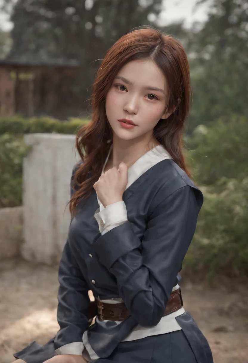 ((beste-Qualit)), ((master-piece)), (detaild:1.4), 3D, Portrait of a beautiful high school woman,Japan girls, HDR (High Dynamic Range),2girls,Super-Resolution,Unreal 5,Subsurface scattering,PBR Texturing,Post-processing,Anisotropic Filtering,Depth-of-field,Maximum clarity and sharpness,Multi-layered textures,Albedo and Specular maps,Surface shading,Accurate simulation of light-material interaction,Perfect proportions,Octane Render,Two-tone lighting,Wide aperture, low ISO, It's raining,rule of thirds, 8K RAW,sexy,School uniform,lifelike,boxingglove,Combat moves,Boxing ring,Sweat,Wet shirt,fight,wound,storm,sting,The skirt is torn. ,Cotton shirt tie,Seated