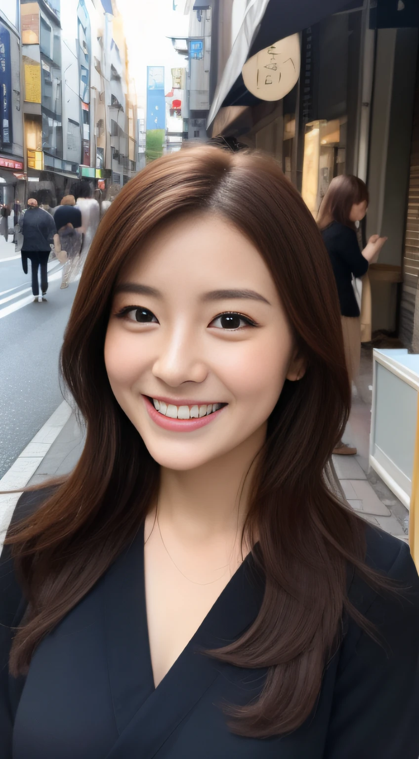 physician、hiquality、A hyper-realistic、healthy、Smiling expression、Slender perfect figure、Japan beauties、beautidful eyes、Double eyelids、face perfect、Beautiful skin、Bustling street