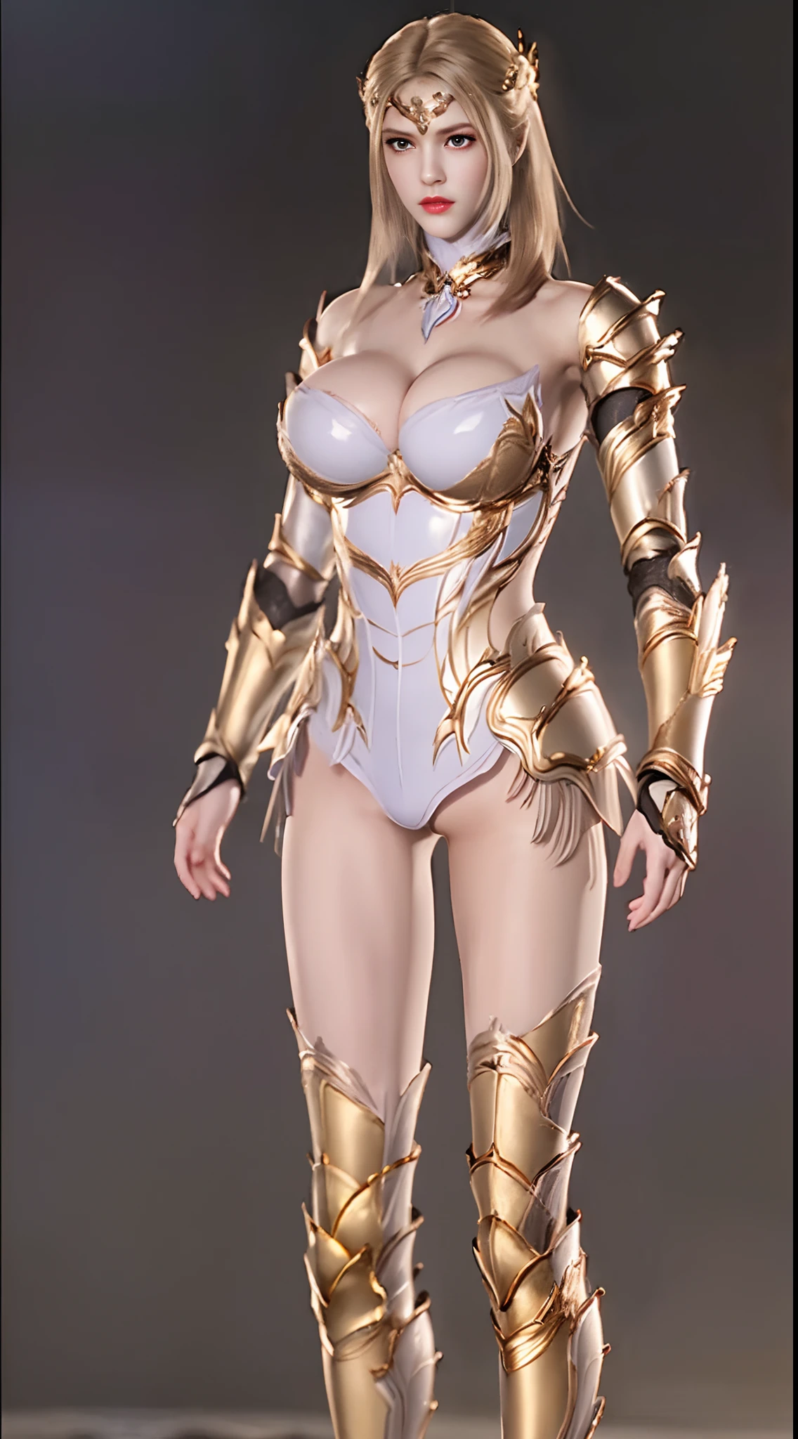 Solo, 1 Beauty, Wuxia World, headwear, (1 Girl), (full image:1.5), (Full red gold armor:1.5), (tight leggings:1.3), (standing:1.8), (huge fake breasts:1.5), (gloves:1.3), (abdominal muscles:1.2), (dark hair:1.5), (big butt:1.3), (gloss skin:1.3), Chinese Immortal Wuxia, Lips, (battlefield background:1.2), ( jealous), Intellectual, Smooth Face, Masterpiece, Best Quality, High Quality, High Definition, High Quality Texture, High Quality Shadows, High Detail, Cinematic Light, Side Lighting, Ray Tracing, Sharp Focus, Realistic, Edge Light, (Skin Details Detailed:1.2), 8k uhd, SLR, (soft light, high quality, high resolution:1.7), (highly detailed CG unity 8k wallpaper).