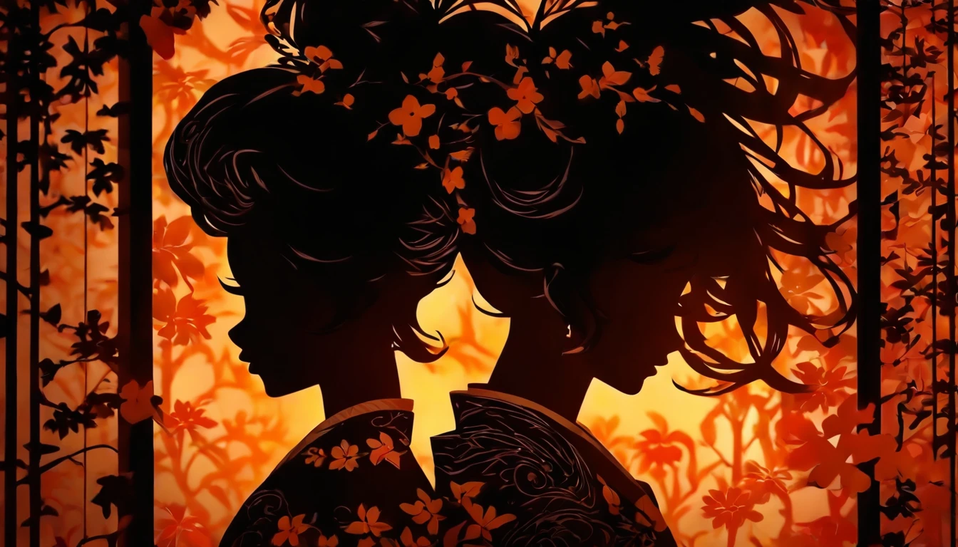 (Silhouette Art,cutouts:1.6)
(((Paper cutting art,A world where only black exists:1.3)

(Cowboy Shot),1 girl,Solo,
(Kimono Girl,profile:1.2),white, Clear and beautiful face,

BREAK
(Americans)
Textured glass background,