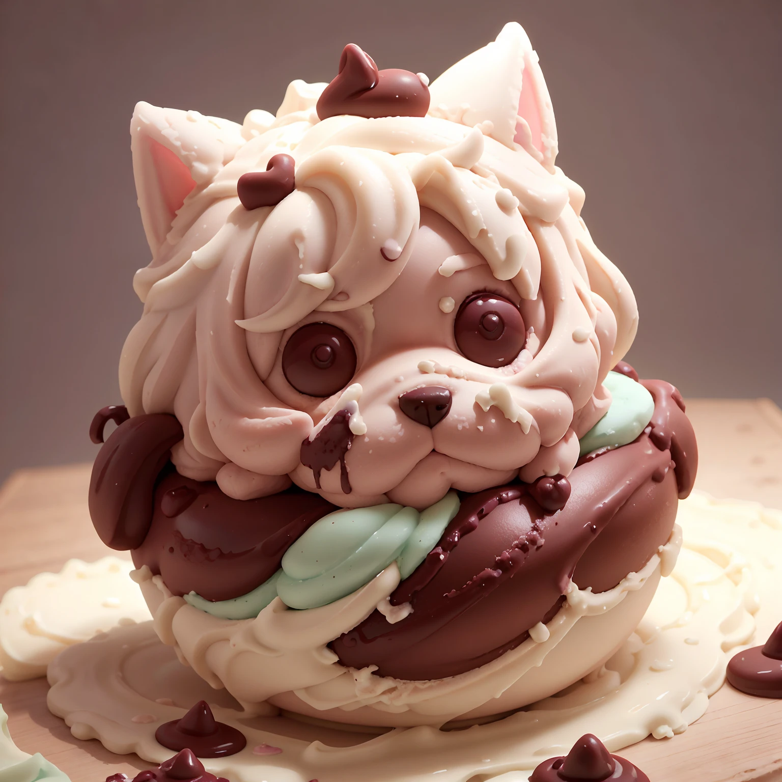 GelatoStyle hamster, closeup shot, chocolate