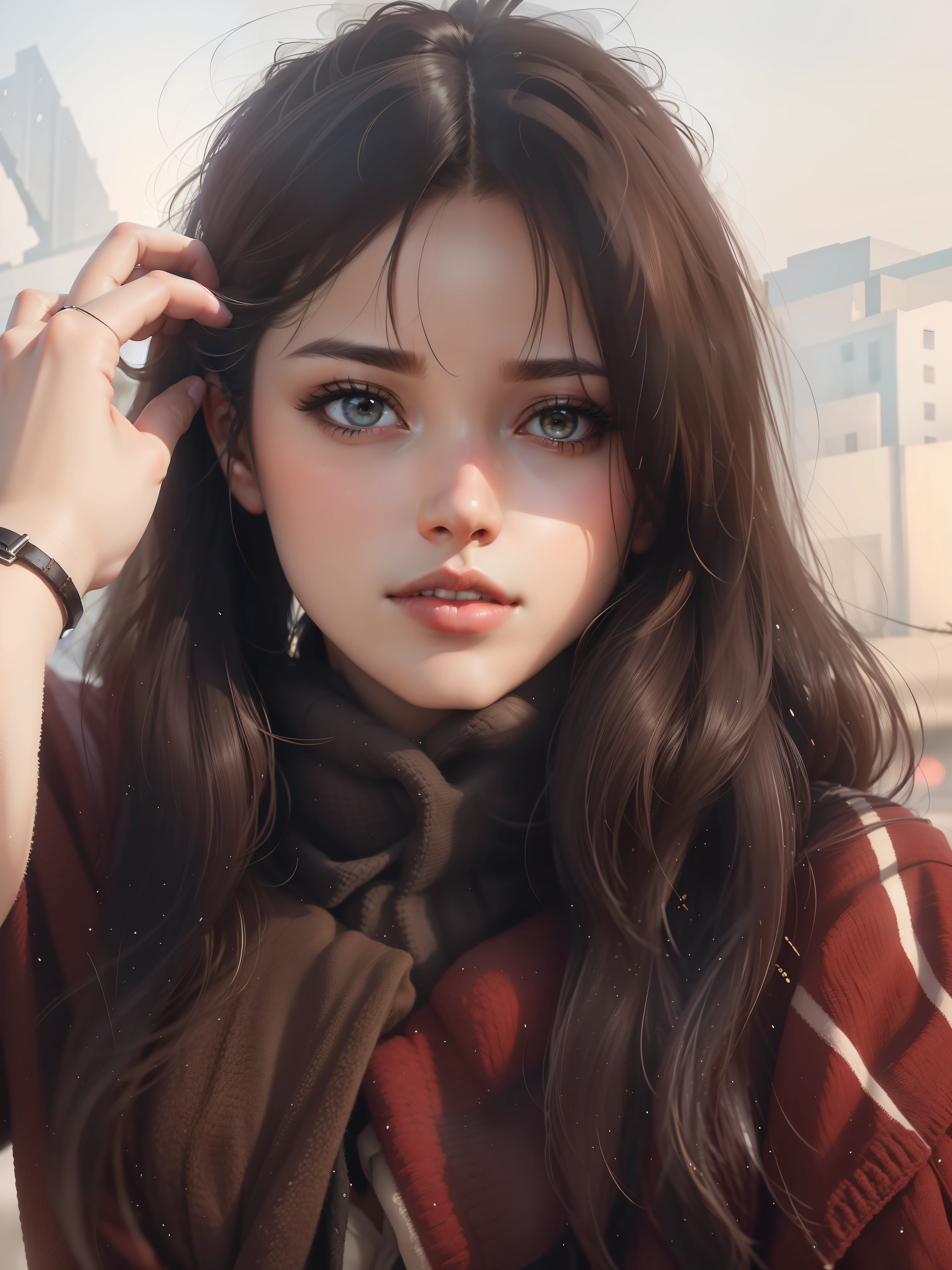 Change background beautiful girl realistic face