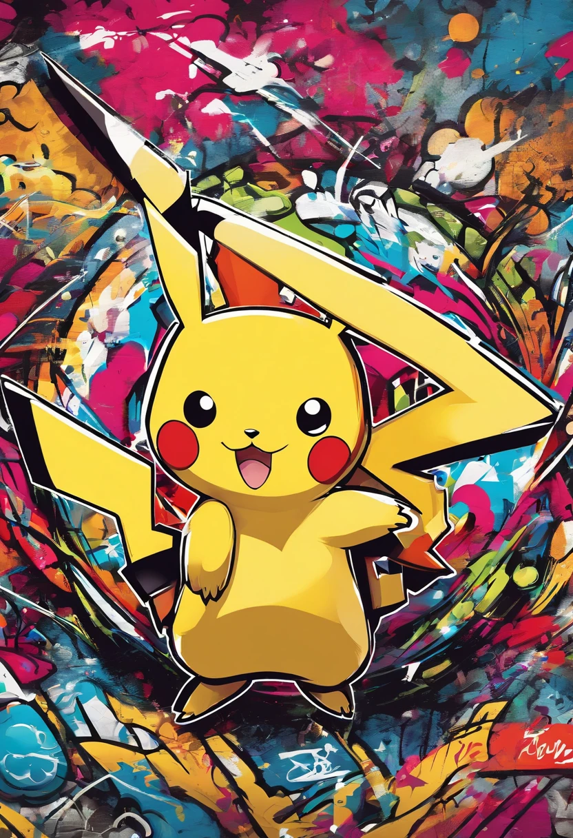 Graffiti style Poké Ball Pikachu wallpaper