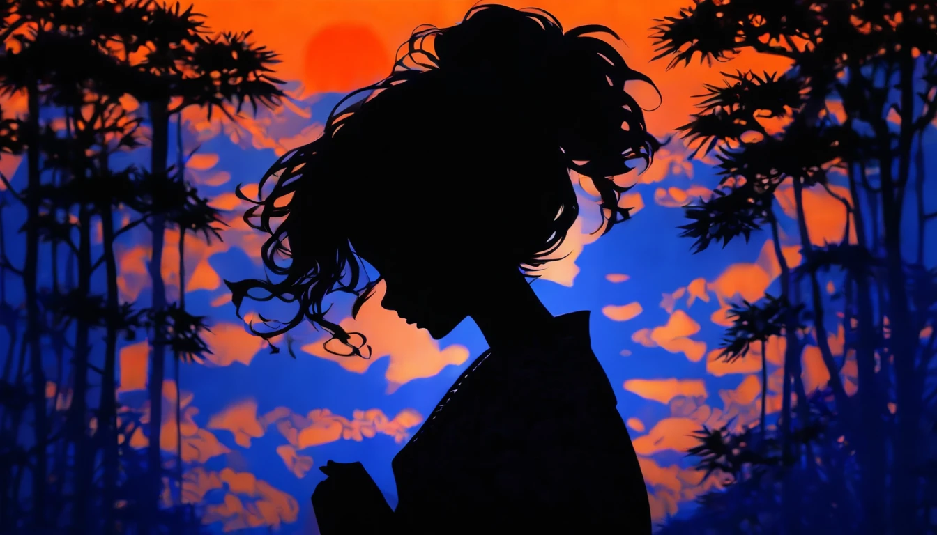 (Silhouette Art,cutouts:1.6)
(((Paper cutting art,A world where only black exists:1.3)

(Cowboy Shot),1 girl,Solo,
(Kimono Girl,profile:1.2),white, Clear and beautiful face,

BREAK
(Deep Blue Heart)
Textured glass background,