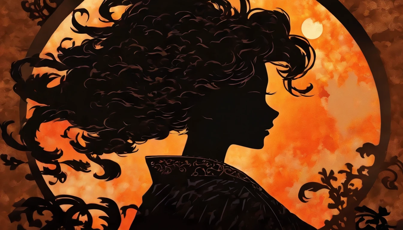 (Silhouette Art,cutouts:1.6)
(((Paper cutting art,A world where only black exists:1.3)
(Cowboy Shot),1 girl,Solo,
(Kimono Girl,profile:1.2),white, Clear and beautiful face,
BREAK
(Dark gray moon)
Textured glass background,
