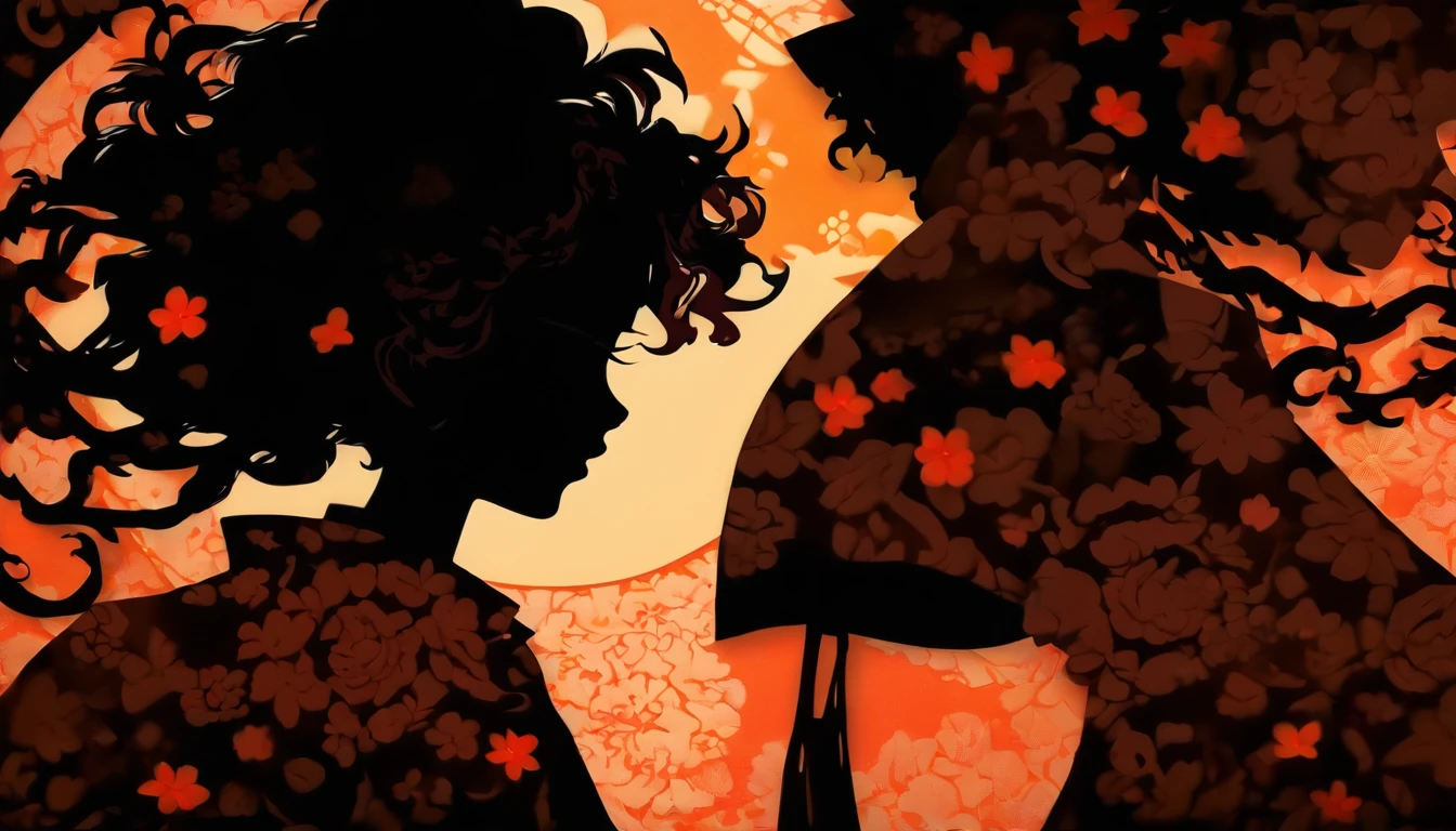 (Silhouette Art,cutouts:1.6)
(((Paper cutting art,A world where only black exists:1.3)

(Cowboy Shot),1 girl,Solo,
(Kimono Girl,profile:1.2),white, Clear and beautiful face,

BREAK
(Moon in Araki)
Textured glass background,