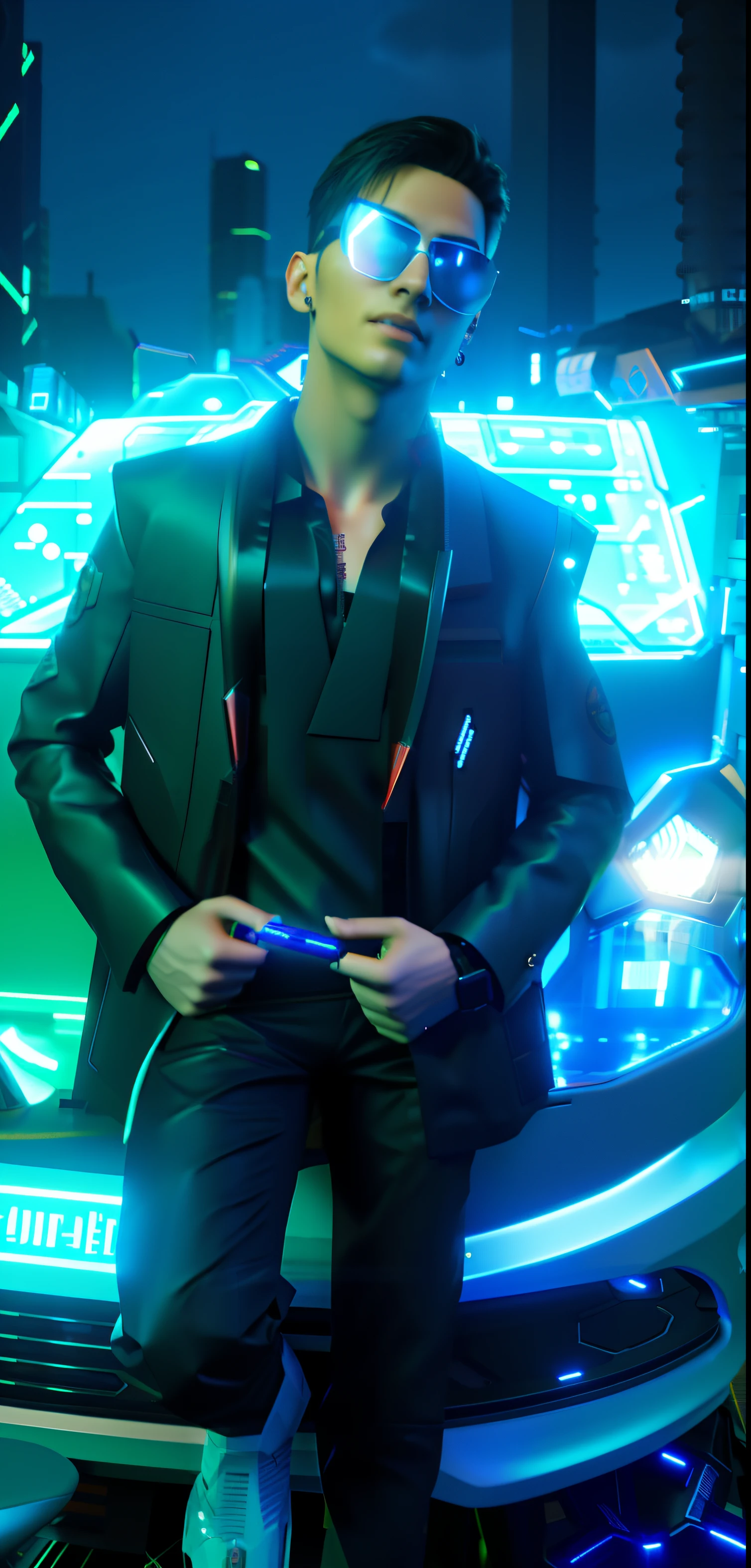 Cyberpunk handsome boy with a realistic face ultra resolution