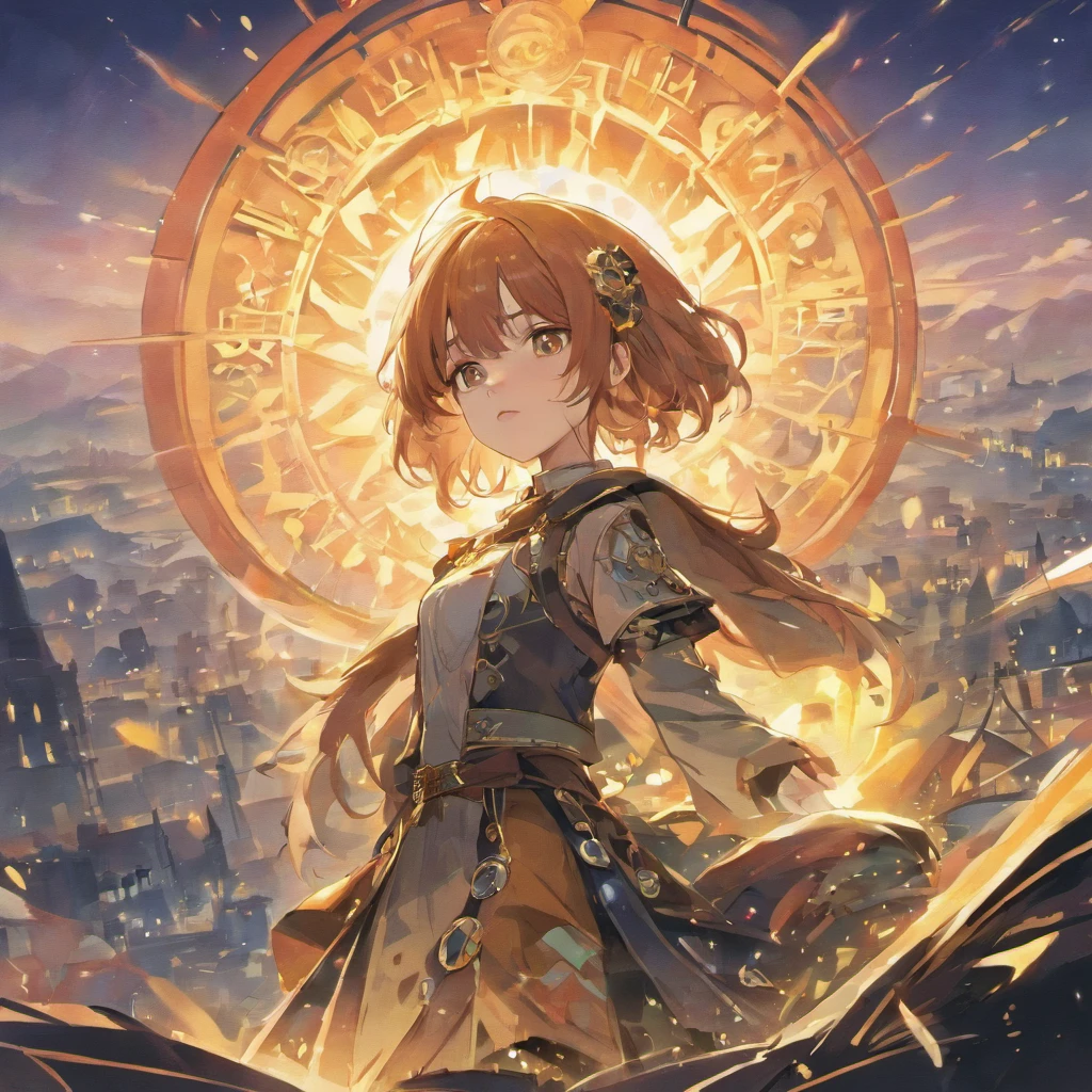 mountainous、by lake、Large space、high sky、suns、radiant light、Machine City、Steampunk element、Victorian city atmosphere、Clear lake、bucolic、
