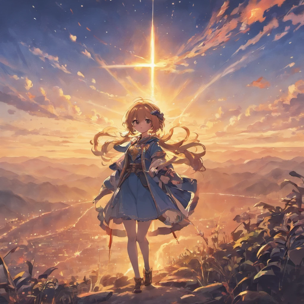 mountainous、by lake、Large space、high sky、suns、radiant light、Machine City、Steampunk element、Victorian city atmosphere、Clear lake、bucolic、