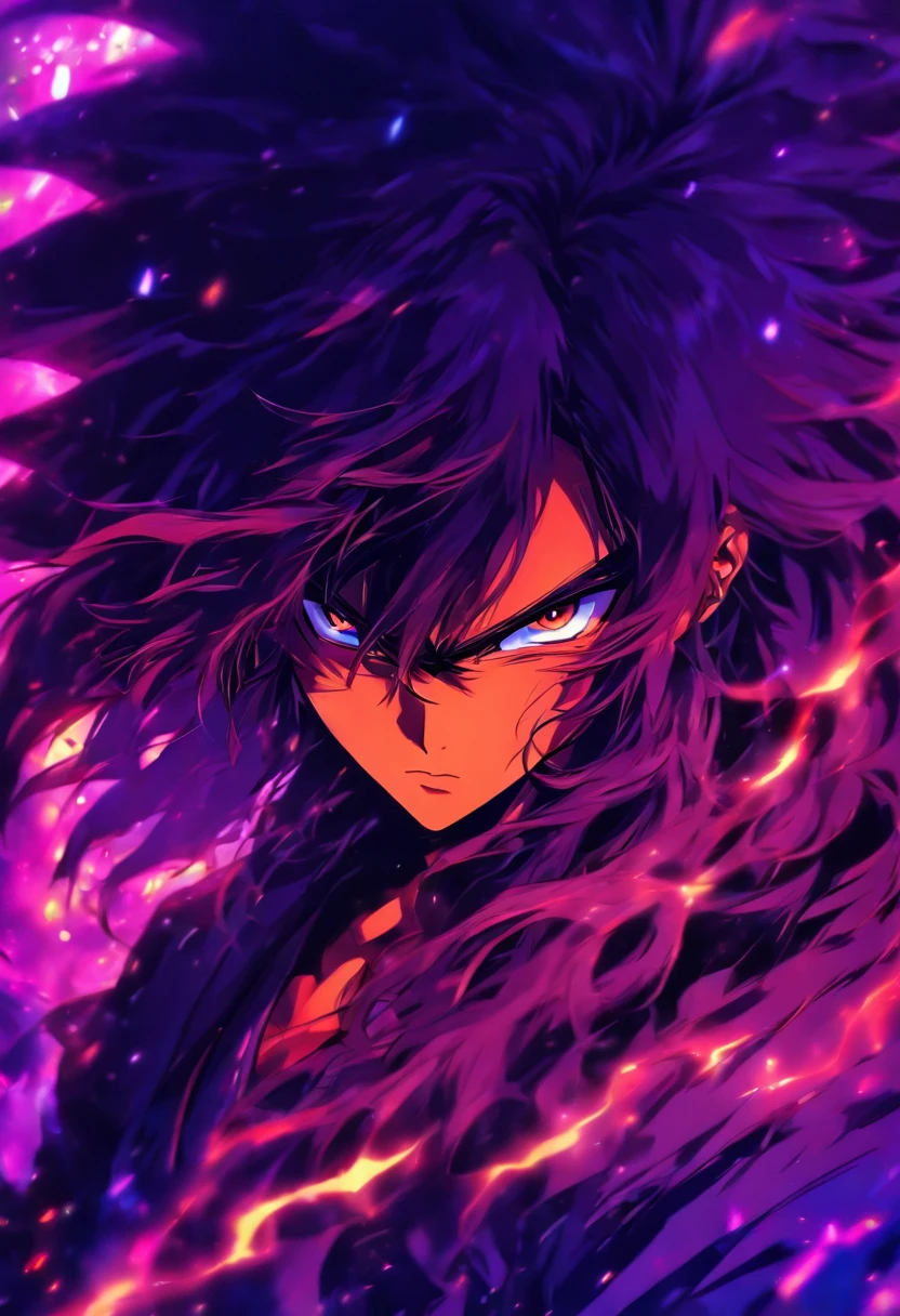 Dark anime boy with long hair