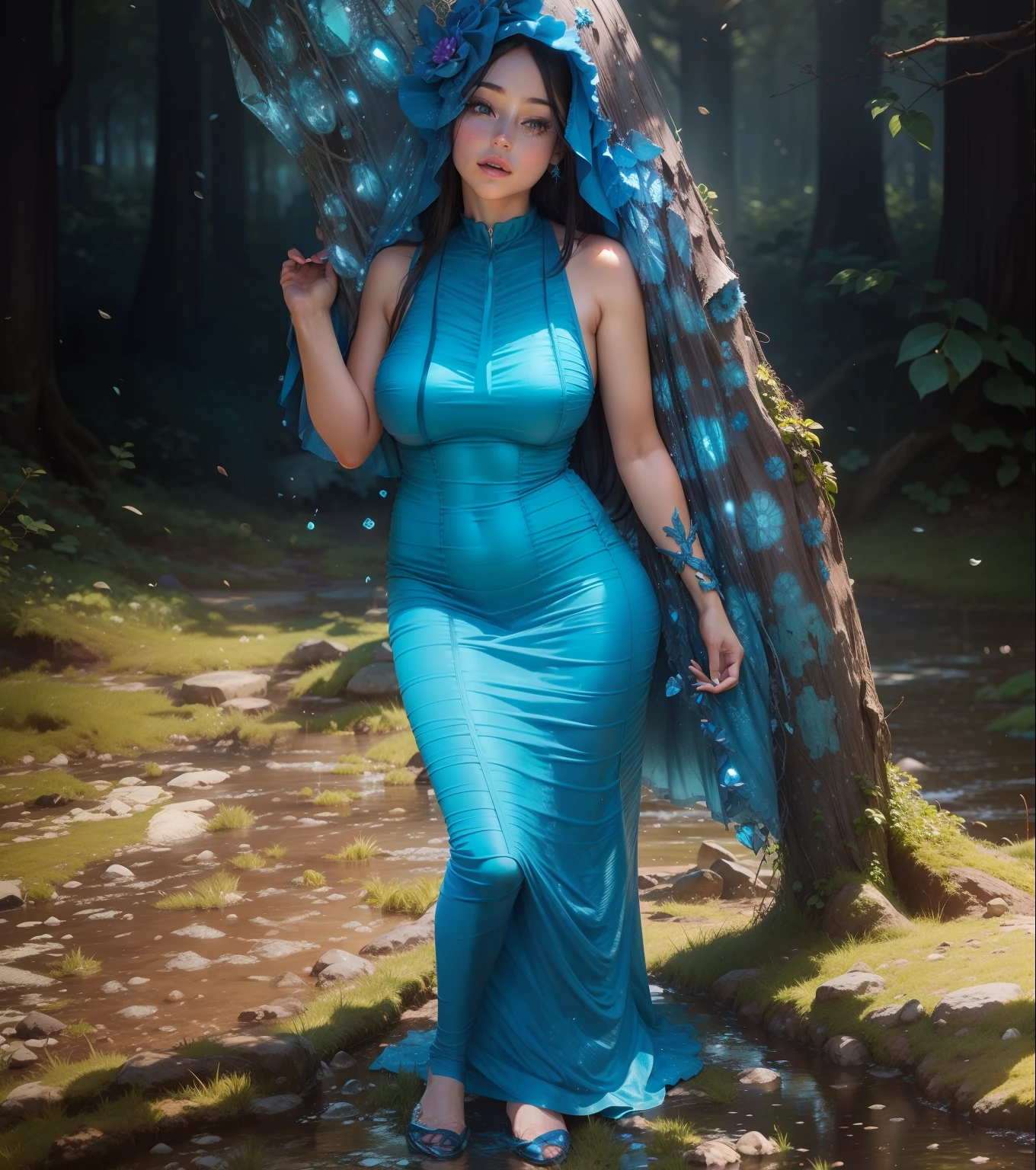 Blue diamond dress , day time