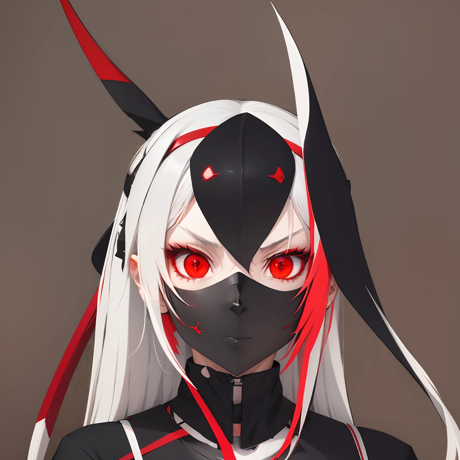 anime girl with red eyes and black and white hair, with red glowing eyes, with glowing red eyes, badass anime 8 k, with red eyes, from arknights, mika kurai demon, sharp red eyes, vector shaded anime, anime style 4 k, demon anime girl, onmyoji portrait, ((red)) baggy eyes, red - eyed, red-eyed