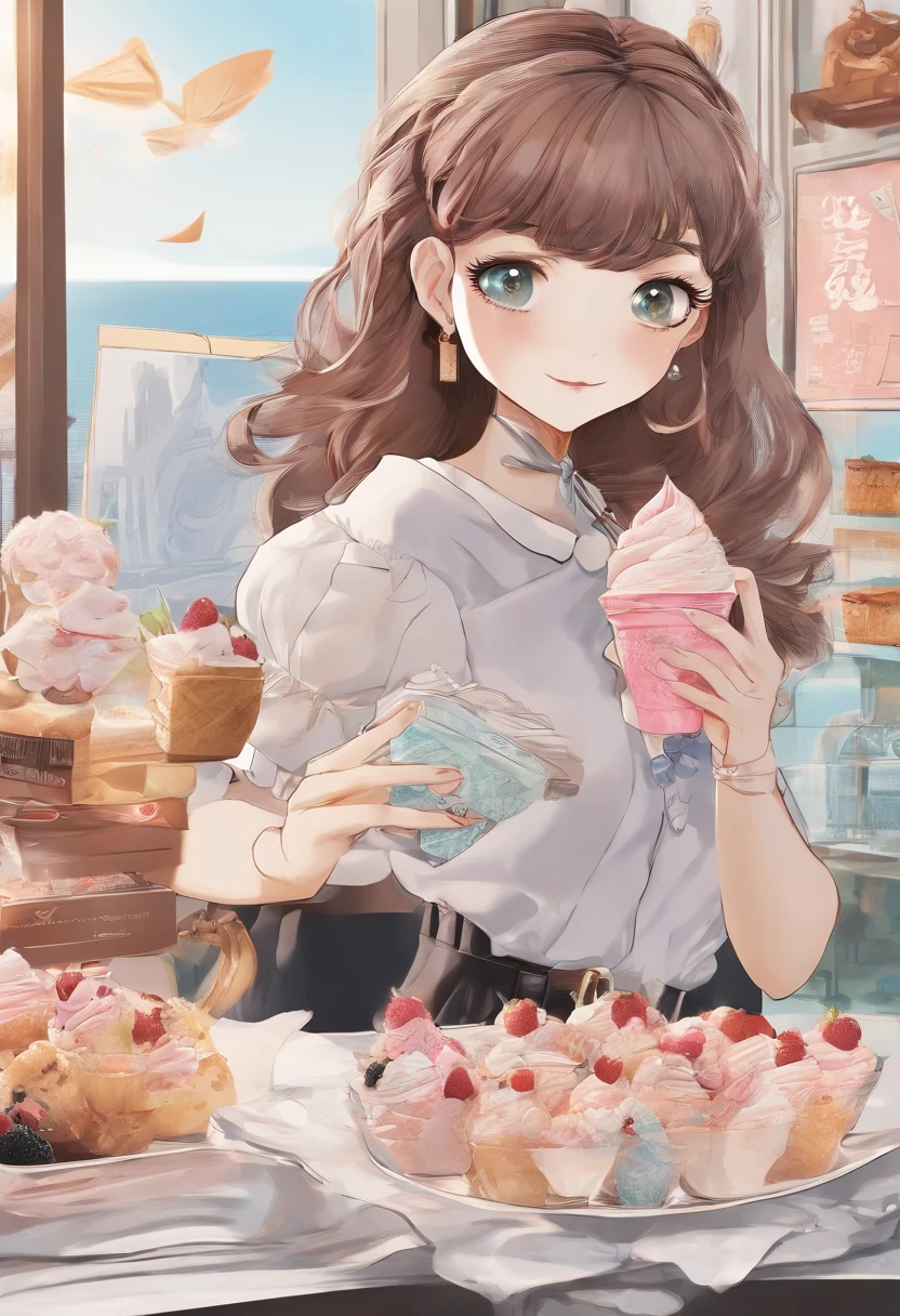 A supermodel who loves ice cream,Fashionab,Adventures,Manhwa Style,Storyboard,Masterpiece, ultraclear, extreme hight detail