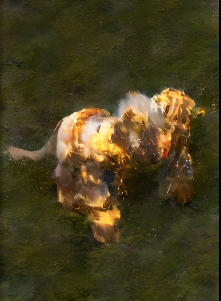 A large King Kong, White mane, golden armour, Gold double horns, bucktooth, Red-faced, cinematic lighting, optical illusion, Conceptual art, reference sheet, masterpiece